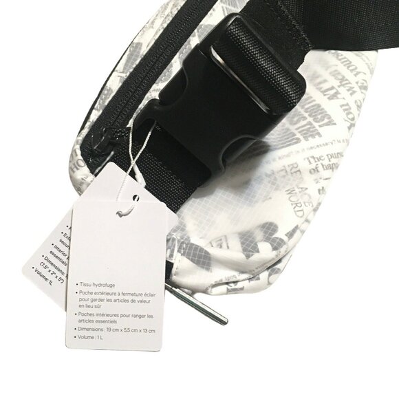 Lululemon Everywhere Belt Bag 1L White Manifesto Print Nylon Unisex Fanny Pack - Picture 11 of 11